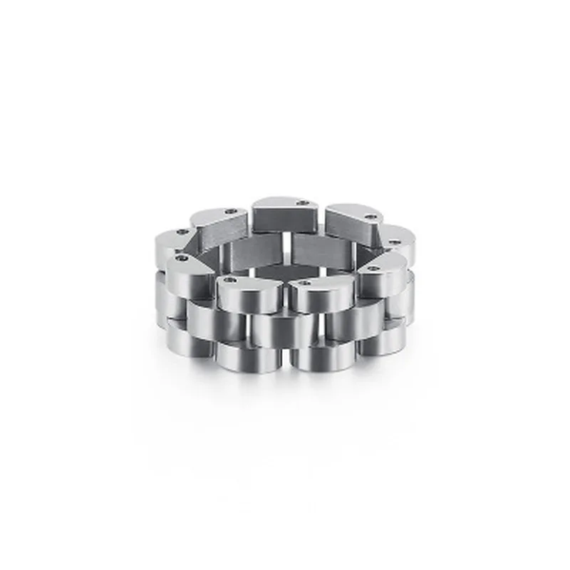 

Luxury Never Fade Rose Gold Blue Strap Ring Men 316L Stainless Steel Womens Rings Jewelry Fashion 8MM Wide Finger Band Dropship