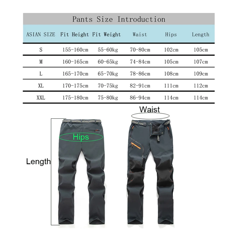 

TRVLWEGO Outdoor Men Quick-Dry Sports Hiking Mountain Climbing Belt Pants Thin Trousers Summer Anti-UV Mosquito Camping AD190