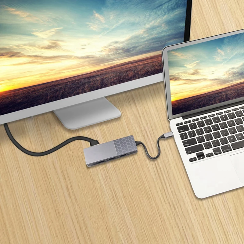 

Type-C Docking Station 7 Port HDMI Network Interface USB3.0 TypeC HUB