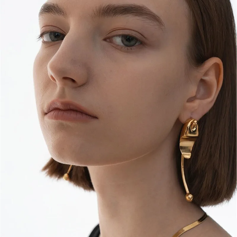 

Retro Exaggerated Earrings INS Niche Design Cold Punk Style Geometric Earrings Party Fashion Jewelry Women