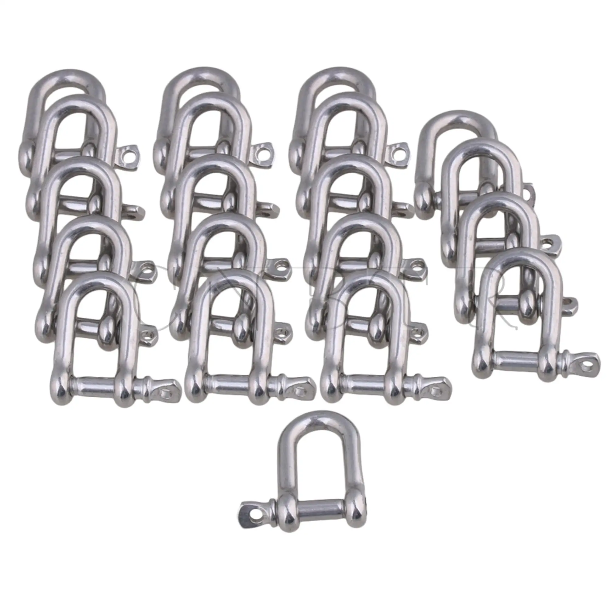 

CNBTR 20 штук 26x22 мм серебро 304 нержавеющая сталь M4 D Скоба такелаж инструмент