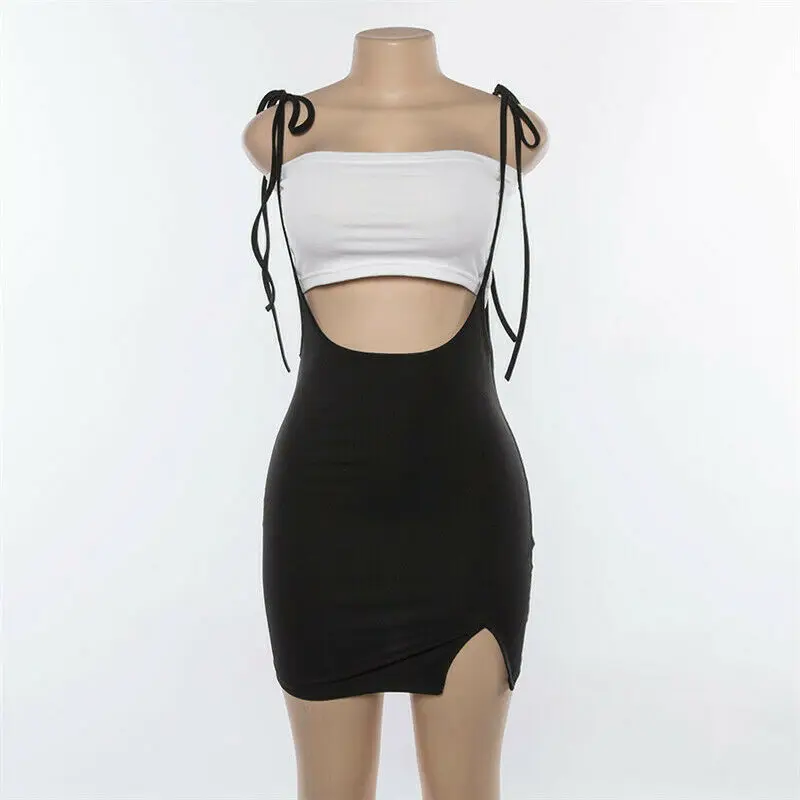 

Sexy Women Dress Sleeveless Bandage Bodycon Evening Party Clubwear Sling Short Mini Dress 2020 Summer