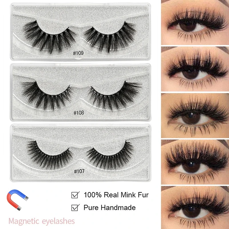 

1Pair Sexysheep 3D Mink Wimpers Natuurlijke Valse Wimpers Pluizige Zachte Piekerige Volume Cross Herbruikbare Eyelashes Makeup