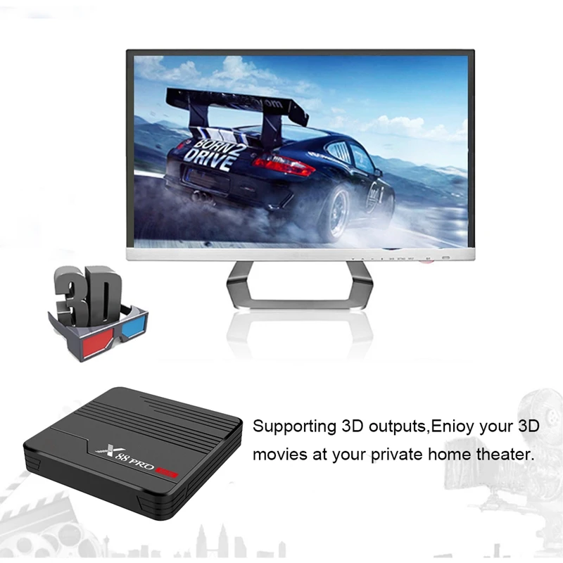 

X88PRO 2.4G/5G 4+16G Single Frequency Wifi Network TV Set-Top Box Android S905X3 Chip 1920X1080P FLASH