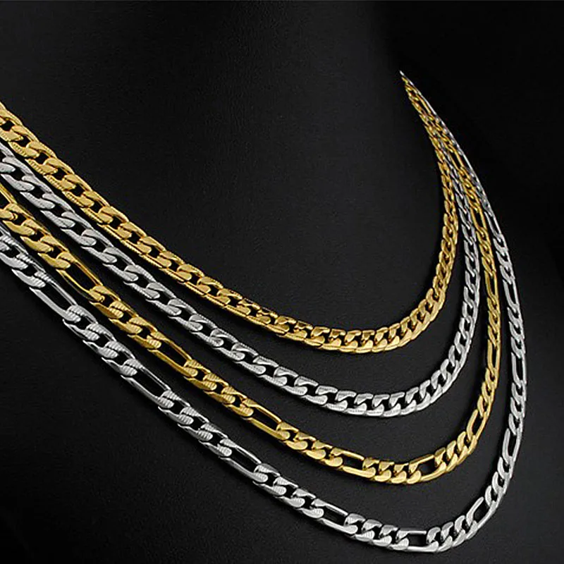 Новинка 2019 Модная бижутерия мужское ожерелье figaro золотая цепочка из нержавеющей