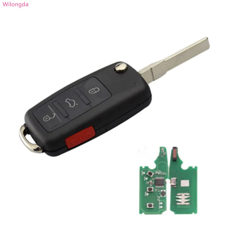 

Whilong Flip Remote Key 3+1 Button car key 434mhz 315MHz ID46 Chip accessory for VW Touareg auto key