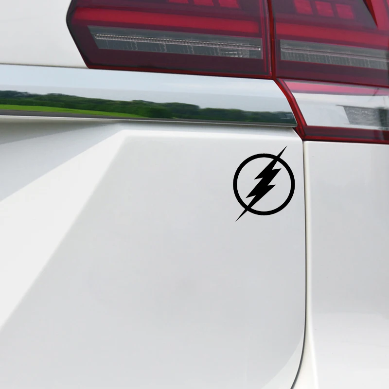 Автомобильные наклейки Стильные и Забавные Молния Простой Уникальный Логотип Декор Наклейка Солнцезащитная Водонепроницаемая Черно-белая 18см*14см.