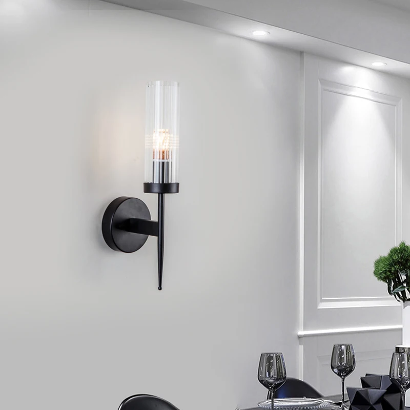

Nordic wall lamp modern minimalist creative crystal light luxury living room bedroom stairs aisle bedside lamp