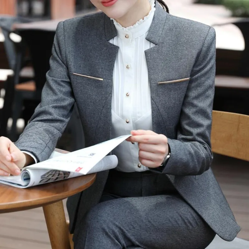 Новые облегающие костюмы женские одежда с длинным рукавом Офисные блейзеры для