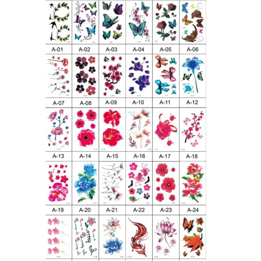 

Womens Girls Body Art Makeup Cool 3D Waterproof Temporary Tattoo Stickers Beautiful Water Transfer Tattoos