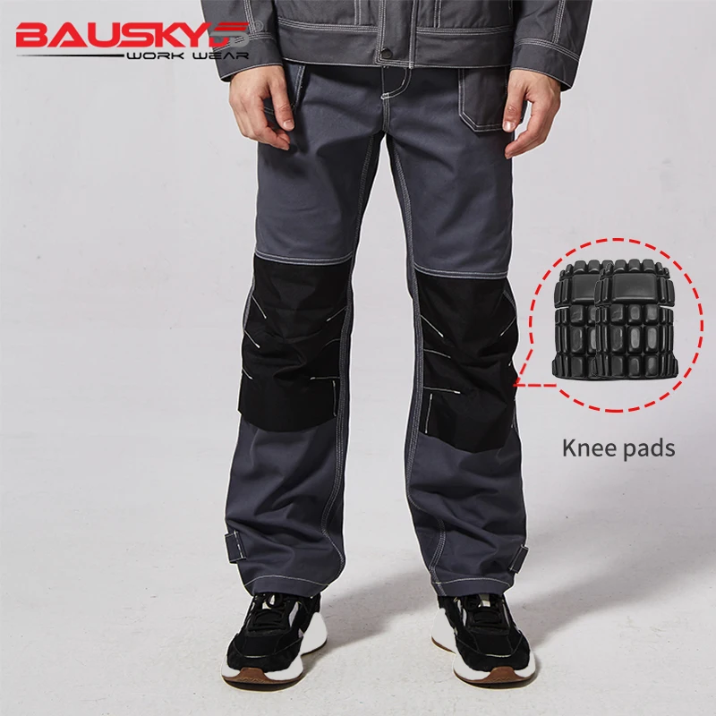 Bauskydd B109 Спецодежда хлопковые брюки рабочие защитная Рабочая одежда мужские брюки черные осенние брюки с наколенниками