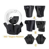 tactical 360 degree rotation handcuffs case police holster plastic steel thumb release height adjustable for 6cm belt and vest