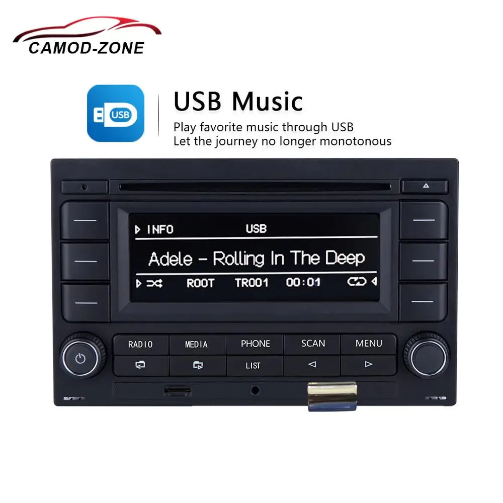 Автомагнитола Bluetooth RCN210 CD-плеер USB MP3 AUX 31G 035 185 для VW Polo 9N Golf Jetta MK4 Passat B5 RCN 210