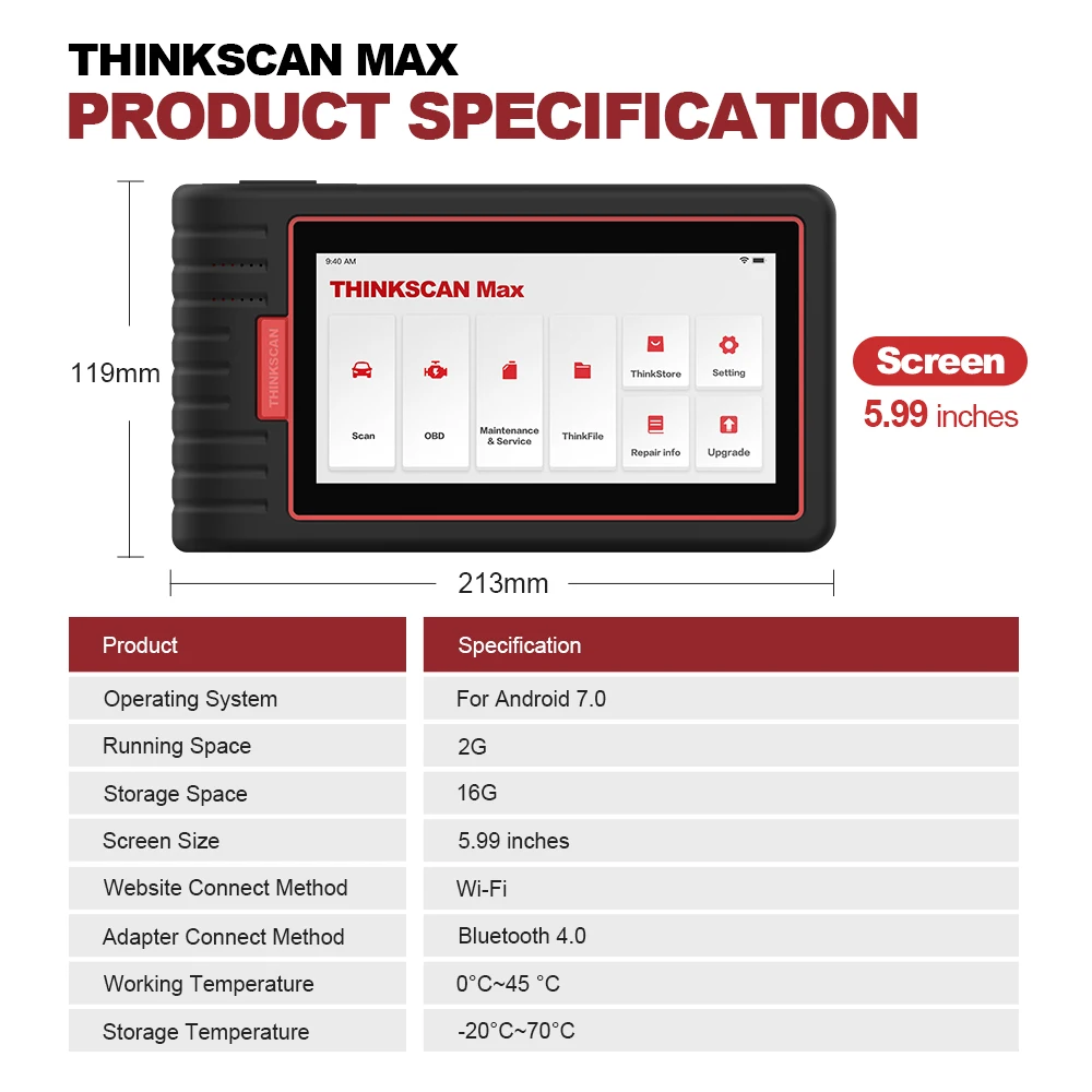 coolant temperature gauges THINKSCAN Max Full System Car Diagnostic Tool Bluetooth-compatibl Obd2 Code Reader Auto Diagnostic Scanner Free Update temperature gauge for car