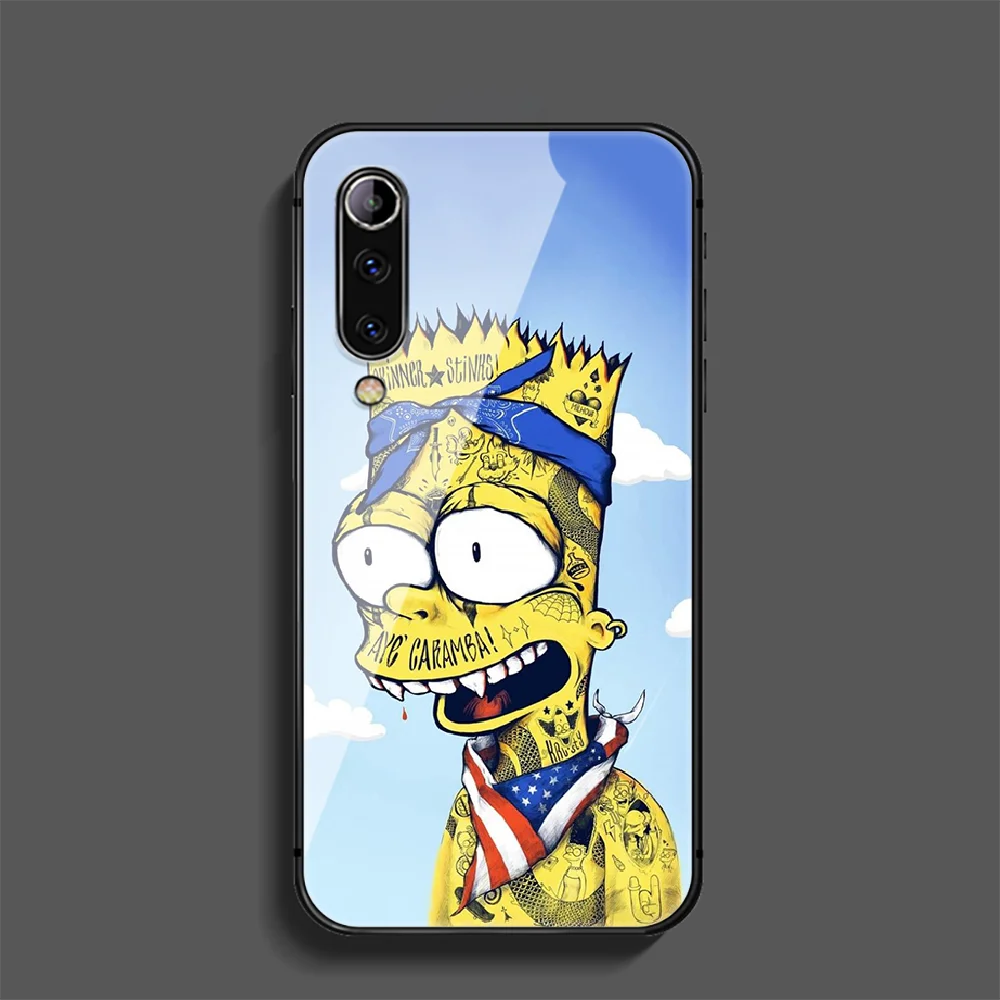 

Funny Simpson Phone Tempered Glass Case Cover For Xiaomi Mi Note A2 A3 8 9 3 9 9T 10 Max Pro Lite Ultra Prime Phone case Cover