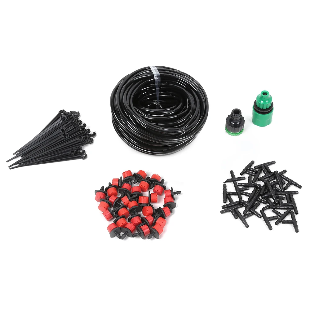 

25M Garden DIY Automatic Watering Micro Drip Irrigation System Dripping Watering Kit 30 Adjustable Dripper 4/7 Inch Hose