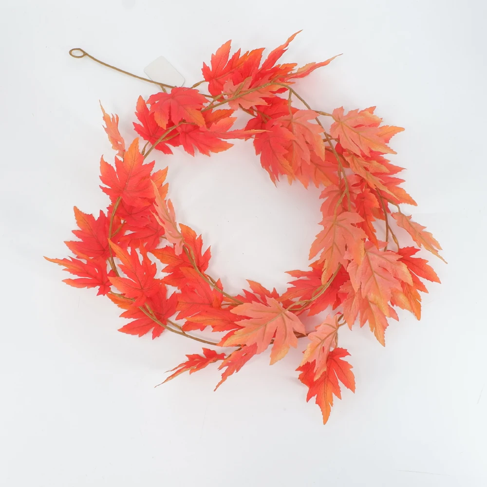 

OIMG Maple Leaf Rattan Autumn Artificial Plant Red Decoration Suitable for Restaurant Bedroom Stairs | Hung and Tiled 1.9M