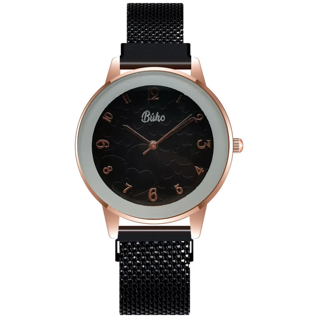 

Luxury Female Wrist Watch Magnet Fashion Gold Stainless Steel heart-shaped Waterproof Digital Ladies Quartz Watch For Women Gift