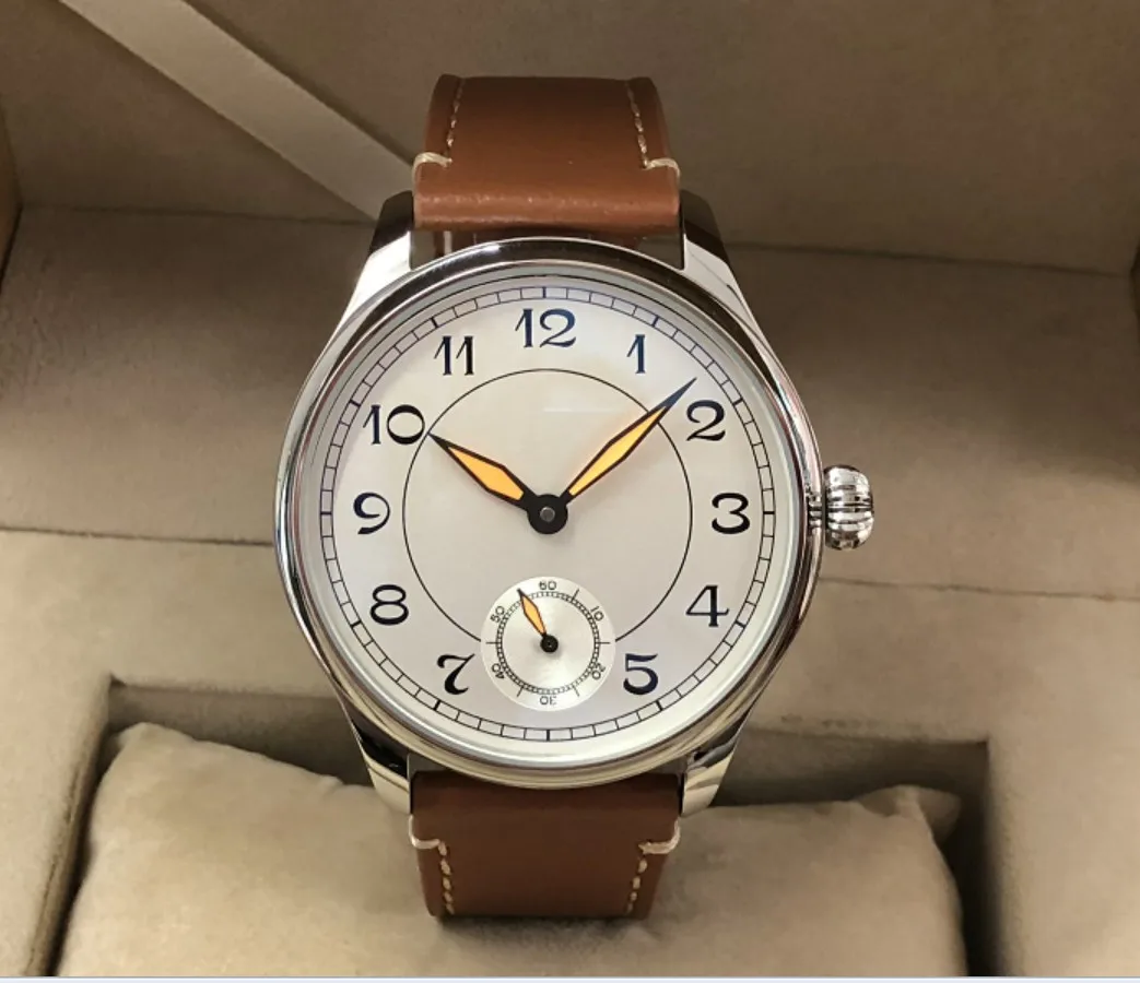 

Sapphire crystal or Mineral glass 44mm GEERVO NO LOGO white dial Asian 6498 Mechanical movement men's watch GR147-20