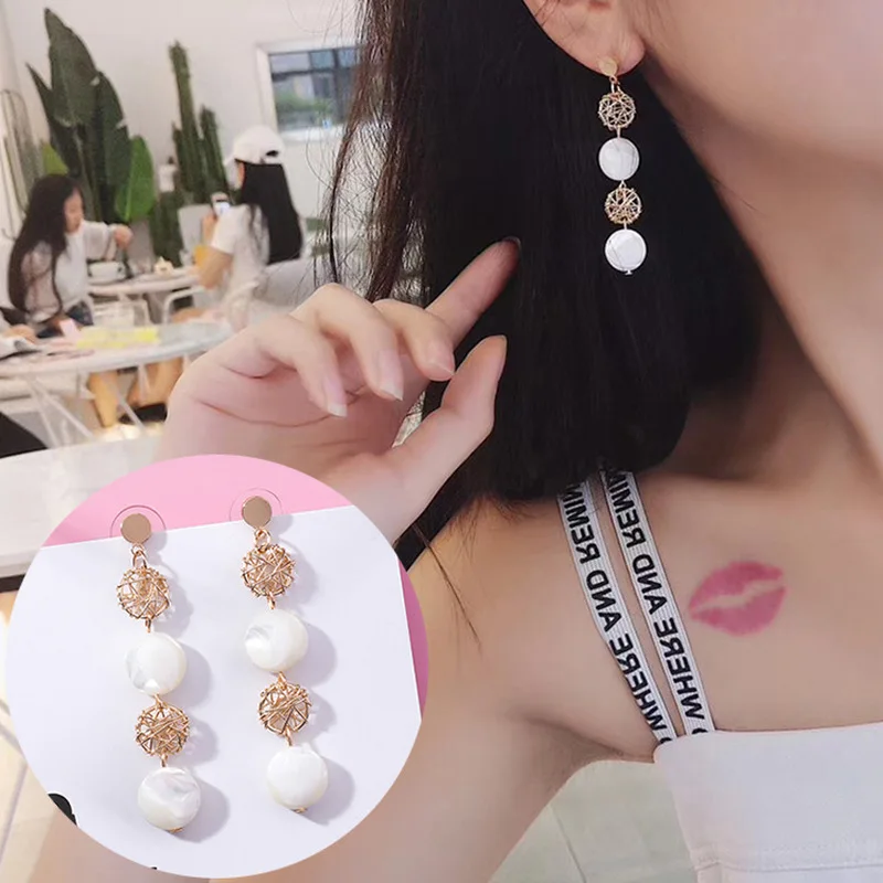 2018 Новые простые корейские милые персонализованные серьги капли ветровая