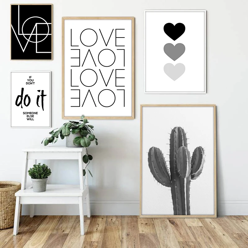 

Minimalist Black White Love Quotes Art Canvas Painting Print Pineapple Poster Wall Art Picture For Living Room Home Decor