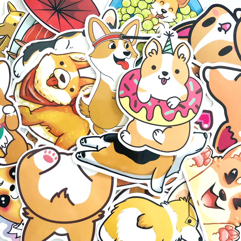 

25pcs Kawaii Welsh Corgi Pembroke Stickers Cute Animals Dog For Car Suitcase Cool Laptop Skateboard vsco Sticker