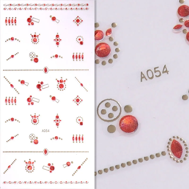FlorVida клейкие стикеры 3D на ногти Nail Art, стразы, стразы