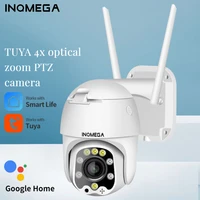 inqmega tuya surveillance camera with wifi 4x optical zoom motion detection day and night full color two way voice
