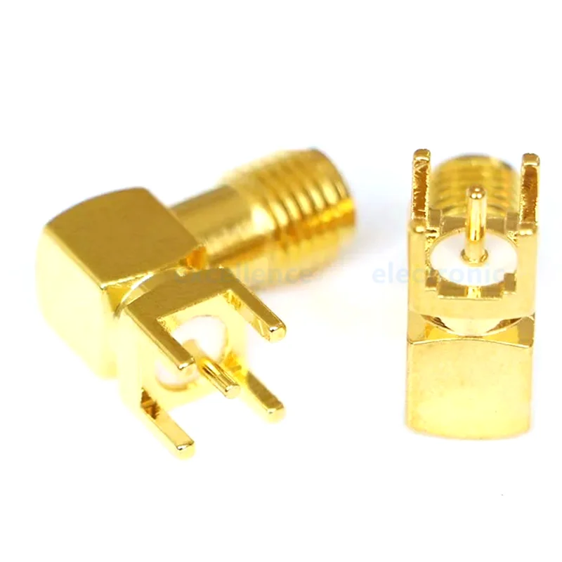 10 шт. разъем SMA типа папа с отверстием под прямым углом 90 градусов|adapter connector|sm