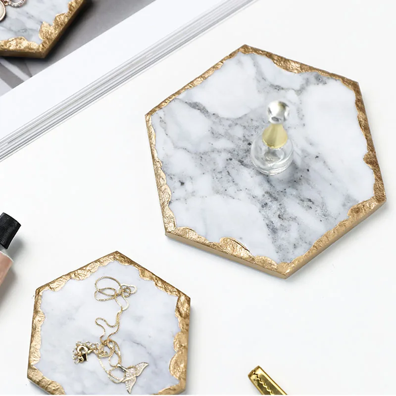 Мраморный поднос для хранения JINSERTA ретро тарелка ювелирных изделий