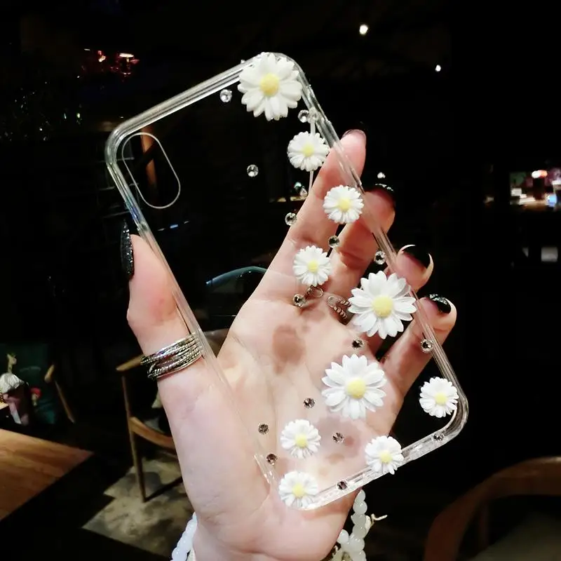 С украшением в виде кристаллов с цветами из стразов чехол для телефона samsung Galaxy J6