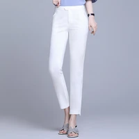 2020 summer women pants casual solid spring summer cotton linen lady ankle length trousers pants