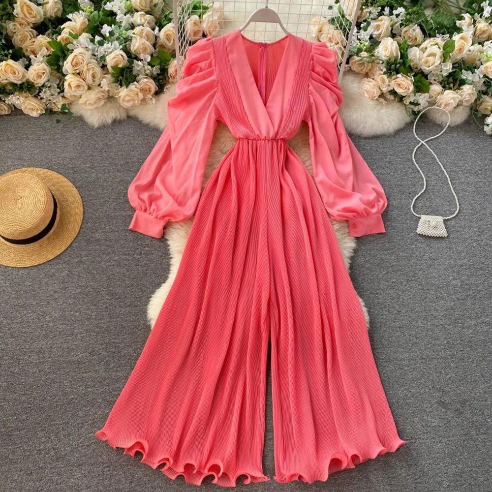Streetwear White Sexy Loose Jumpsuit Women Overalls Rompers Long Sleeve Solid Spring Summer Womens Jumpsuit