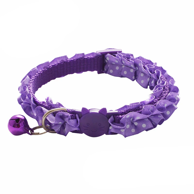 Регулируемый ошейник с пряжкой для кошки искусственный кружевной аксессуарами