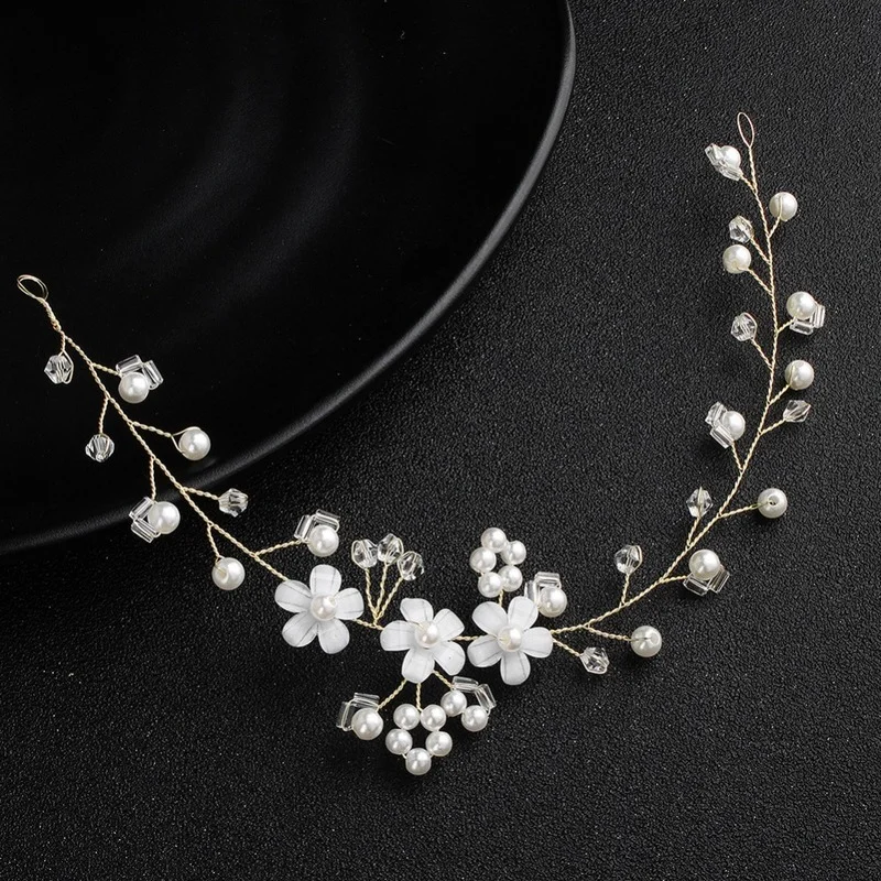 Свадебное украшение новая простая повязка для головы волос с жемчугом кристалл