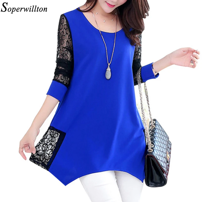 Шифоновая кружевная женская рубашка с длинным рукавом 2020 Новая блузка летние