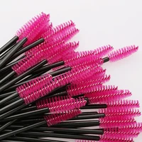 50pcsset disposable eyelash brush screw style fiber professional beauty makeup wands tool for female