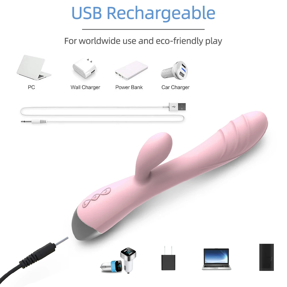 USB Перезаряжаемый 10 скоростей Вибратор для точки G кролик стимулятор влагалища