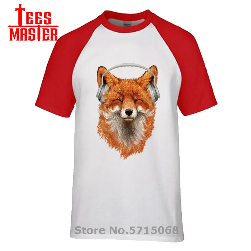 Музыкальный лисы футболка для мужчин рок с музыкальной тематикой Kawaii в стиле