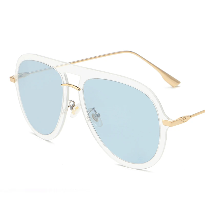 C5 Clear Blue New Vintage Rimless Pilot Sunglasses Women Men Retro Fashion Sun Glasses Trendy Lady Luxury Brand Eyewear Men Silver Gray Shades - Цвет линз: C5 Clear Blue
