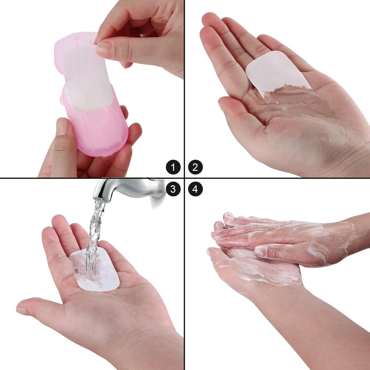 

10x Soap Soap Boxes Travel Soap Sheets Travel Sheets Sheets for bathroom or public bath easy to use soap bed in travel, camping