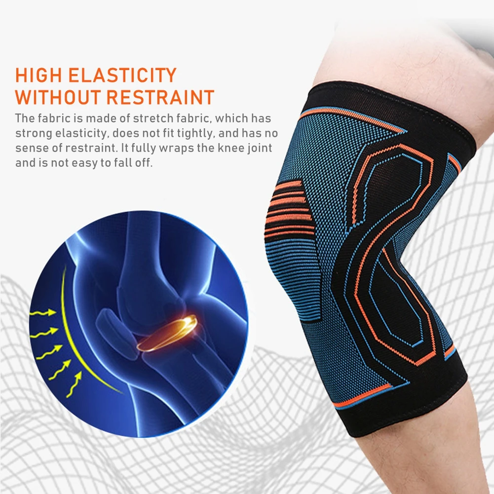 

1Pcs Knee Support Brace Knitted High Elastic Pain Compression Knee Pads Relief Running Athletics Football Knee Pads