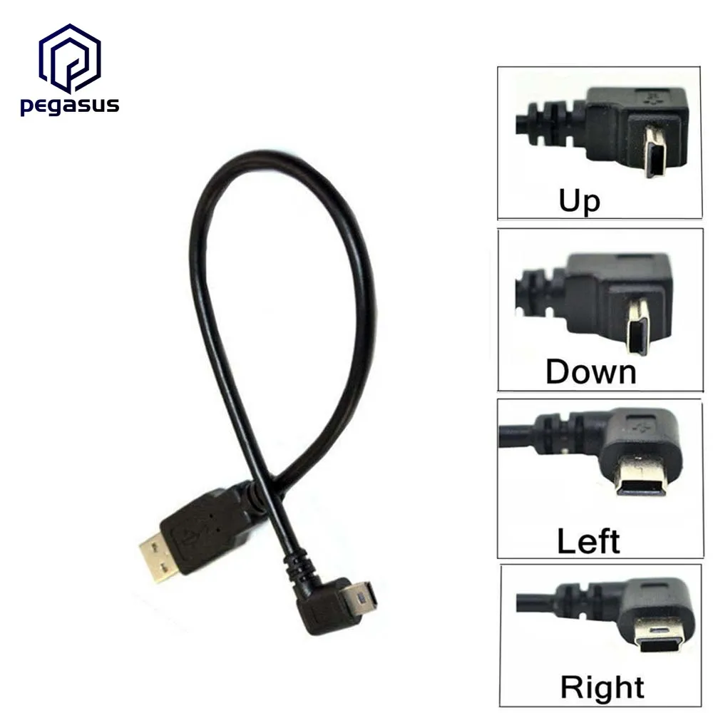 

Кабель-Переходник USB 2,0 A (штекер)/Mini B (штекер) с углом 90 градусов, 0,25 м