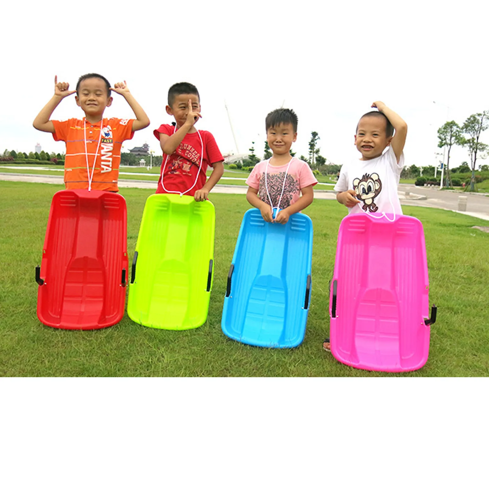 

Winter Outdoor Sports Plastic Skiing Boards Children's Adult Sledge Ski Safe Snow Winter Toboggan Outdoor Sport Skiing Board