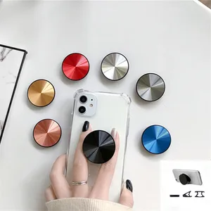 cd pattern metal surface phone expanding socket stand grip for smartphones finger holder phone socket holder for all phone free global shipping