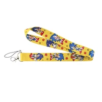 ransitute r1237 yellow hedgehog boy cartoon anime lovers key chain lanyard neck strap for usb badge holder diy hang rope