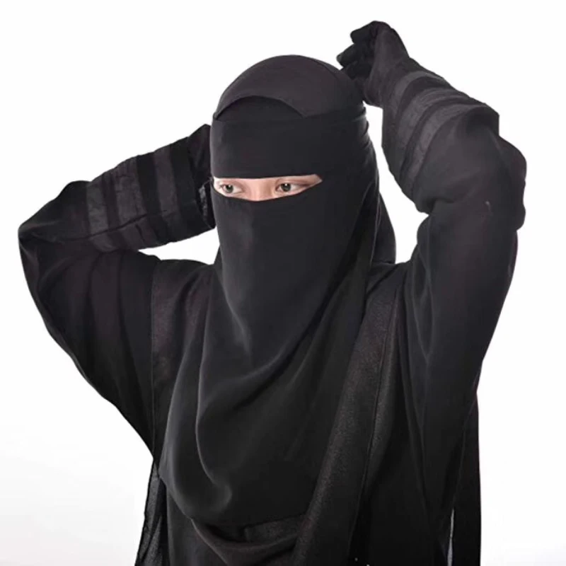 H211 cappello hijab musulmano niqab in chiffon di alta qualità a uno strato tirare su sciarpa islamica cravatta posteriore copricapo completo copricapo da donna