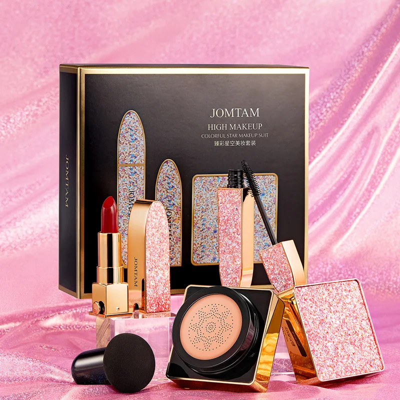 

JOMTAM Makeup Set Eyeshadow Mascara Lipstick Velvet Matte Thick Curling Waterproof Lasting Nude Makeup