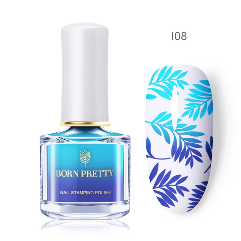 Blue Enchantress BORN PRETTY термо-лак для штамповки 6 мл изменение цвета температуры дизайн ногтей Пластина Печать лак для ногтей штамп лак для ногтей - Цвет: Blue Enchantress