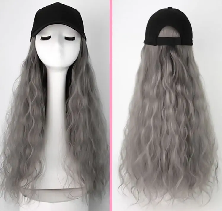 6 цветов волнистый парик бейсбольная шляпа модная с завитыми волосами крутая